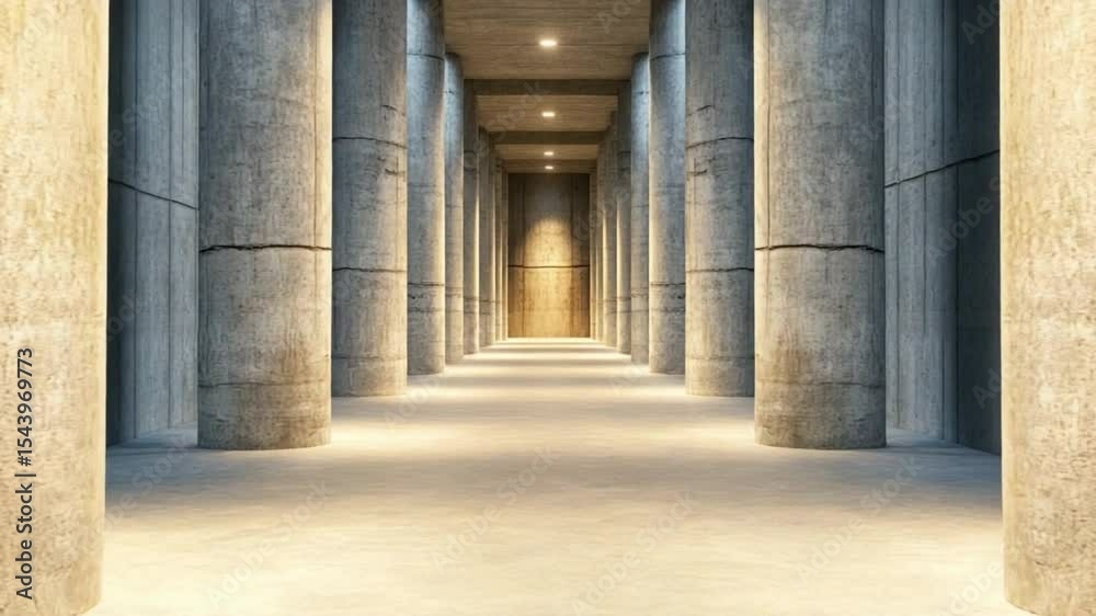 Poster modern architectural interior: the perspective of the building that captures the essence of modern a