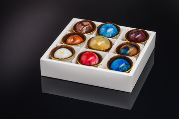 fruit berry tea in transparent balls and heart.