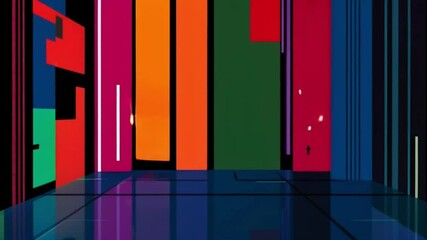 Colorful abstract vector illustration background design with rainbow flag and blank banner 4k abstract background video - Powered by Adobe