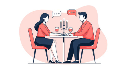 Romantic Couple Enjoying a Candlelit Dinner Date