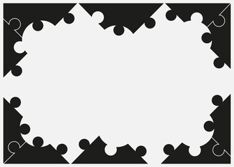 Frame stylized with puzzles. Text field. Text box. background.