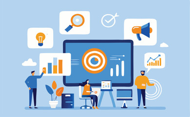 set of business people analyzing data on charts and graphs. Business using remote servers to analyzing large sets of data and recognizing mistakes.