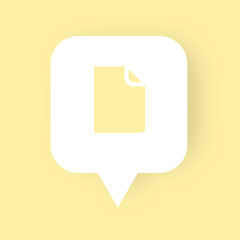 Document Icon: Minimalist Pastel Yellow & White Design for Website, App, and Presentation Use