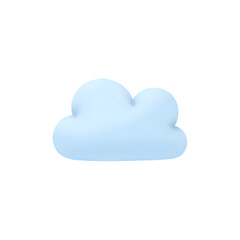3D Rendered Pastel Blue Cloud: Perfect for Weather Apps & Designs