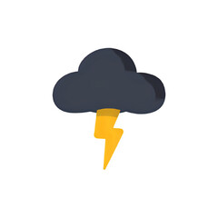 Stormy Weather Icon: Dark Cloud & Lightning Bolt Graphic