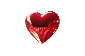 stunning 3d red Floating heart  on white background - 1