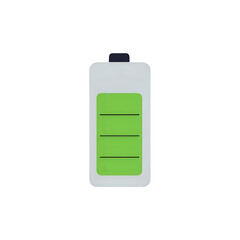 Battery Level Indicator: Full Charge Icon, Green Energy, Power Status Symbol, UI Element, Graphic Design