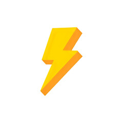 Bold Yellow Lightning Bolt: Energy, Power, Speed Symbol