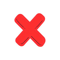 Obraz premium Red X Symbol: Perfect for Cancellation, Rejection, or Error Graphics