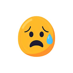 Fototapeta premium Worried Emoji: A Digital Illustration of Sadness and Anxiety