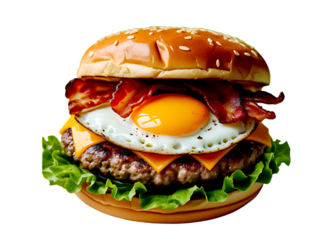 Breakfast Burger with Egg and Bacon