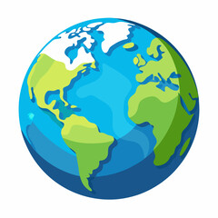 Naklejka premium Simplified cartoon illustration of planet earth
