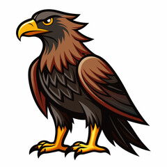 Obraz premium Majestic brown eagle cartoon illustration