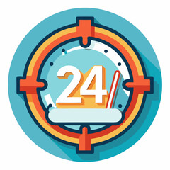 24 7 availability clock graphic design