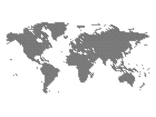Top-Left Diagonal Lines Vector Map of the World Large