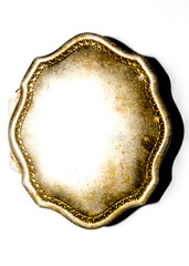 Antique decorative metal jewelry box isolated on white background, elegant vintage container for product display, branding, and design projects