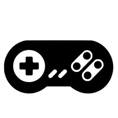 Minimalist Retro Gamepad Silhouette – Black SVG Clipart Icon