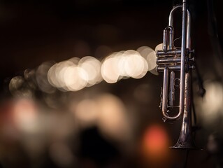 Fototapeta premium Trumpet in a dark background