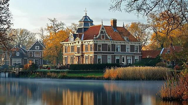 zaanse schans landscape video