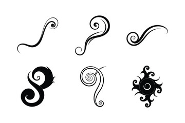 swirl silhouette vector set