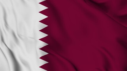 qatar national flag video waving in wind. Realistic flag background. Close up view, perfect loop, 4K footage. - Powered by Adobe