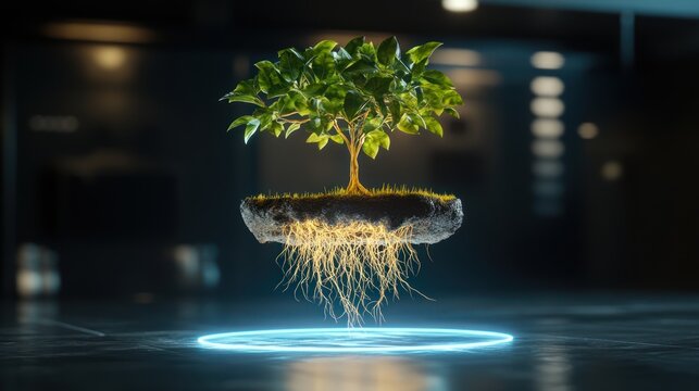 Floating Island Bonsai: A Futuristic Vision of Nature