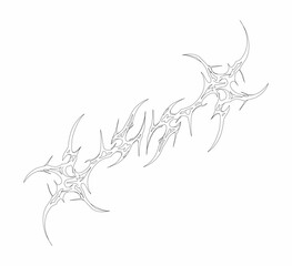Neo tribal vector design with aggressive organic blades and spiked symmetry. Ideal for tattoos, metal themes
