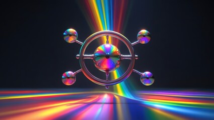 Geometric Energy Structure – Spherical Node Network with Light Trails