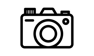 Camera icon, photo camera symbol, isolated icon for app, web site, photography equipment, photo device, camera lens, photo shooting, vector illustration, PNG.