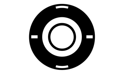 Camera shutter icon, aperture symbol, photo camera lens, shutter mechanism, photography gear, lens element, camera part, vector illustration, PNG, cutout.