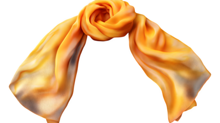 realistic scarf mockup, front view, isolated on transparent background