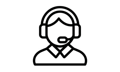 Customer service icon, thin line vector illustration, support center symbol, inclusive help desk, user assistance, communication icon set, hotline contact, isolated, white background, cutout.