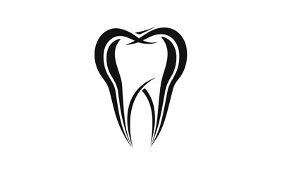 Tooth shape design for dentist logo, vector illustration, dental clinic symbol, oral health branding, clean teeth concept, cosmetic dentistry logo template, isolated, cutout.