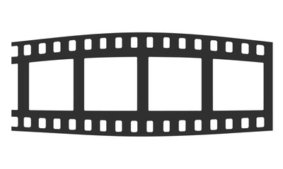 Movie strip frame, video tape icon, vector illustration, photo border roll, classic film element, cinematography clip, editing frame, vintage theme, cutout.
