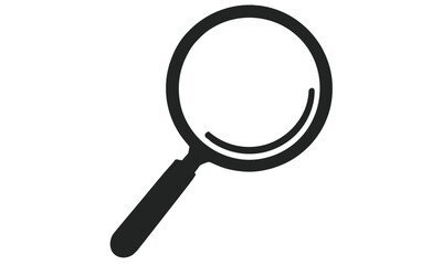 Search icon with magnifying glass, loupe graphic, find tool clipart, minimal symbol, cutout, zoom vector illustration, user interface icon, web element, clarity icon, exploration concept.