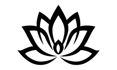 Fototapeta premium Beauty or spa lotus flower logo idea, branding inspiration template, floral wellness icon, nature theme logo concept, clean minimalist identity mark, vector illustration, cutout.