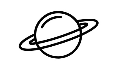 Vector illustration of Planet Saturn icon, gas giant planet, science symbol, planetary ring, space object, cutout, astrophysics concept, galaxy element, universe, astronomy flat icon.