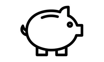 Piggy bank saving symbol, isolated piggy bank PNG, money box icon, vector illustration, banking and finance icon, savings concept, personal finance, economic planning, financial element.