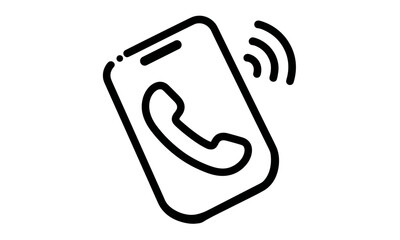 Phone call alert icon, smartphone ringing symbol, interface communication sign, ringing device graphic, mobile connection concept, vector illustration, png.