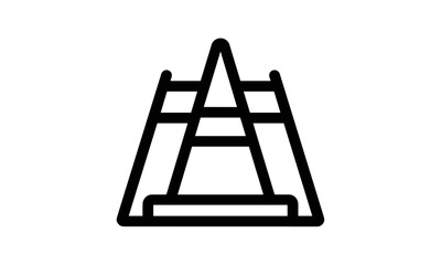 Traffic cone icon, roadblock symbol, barrier sign, construction zone element, caution sign, safety warning icon, vector illustration, urban traffic alert, png, obstacle sign.