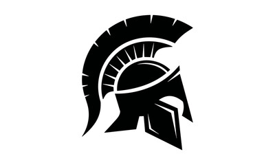 Spartan helmet vector illustration, warrior logo, gladiator head icon, antique armor crest, heroic design, Greek soldier symbol, vintage insignia, isolated cutout.