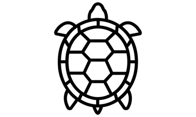 Fototapeta premium Vector illustration of turtle shell icon isolated on white background, animal silhouette, marine reptile, ocean creature, sea life, flat style icon, exotic species.