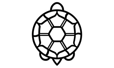 Fototapeta premium Sea turtle shell vector illustration isolated on white background, wildlife symbol, aquatic reptile, ocean nature, flat animal icon, cutout, nature, marine creature.
