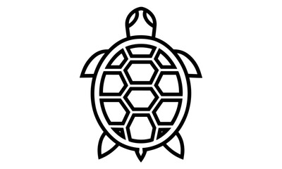 Fototapeta premium Turtle shell icon vector illustration isolated on white background, sea animal, ocean life, marine creature, reptile symbol, cutout, wildlife silhouette, nature concept.