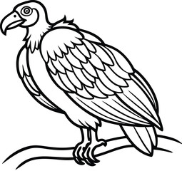Fototapeta premium Eagle head vector illustration a wild bird of prey on a branch, a symbol of freedom with detailed feathers and wing design