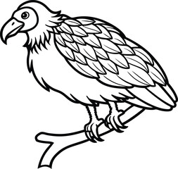 Obraz premium Wild eagle cartoon vector illustration with black feather wings, a symbol of nature and wildlife