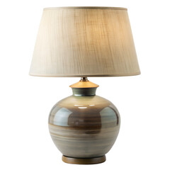 ceramic table lamp on white artisan glaze isolated on transparent background