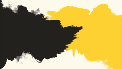 Obraz premium Yellow and black abstract background. Yellow and black brush strokes. 