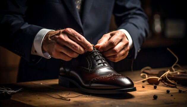Craftsman Laces Fine Leather Shoe. - Powered by Adobe