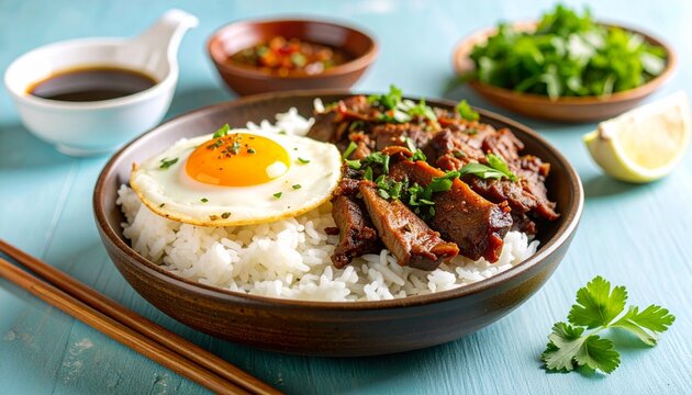 Philippine Silog Breakfast. Traditional Philippinian Breakfast